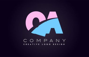 qa alfabe mektup birleştirme mektubu logo tasarım katıldı