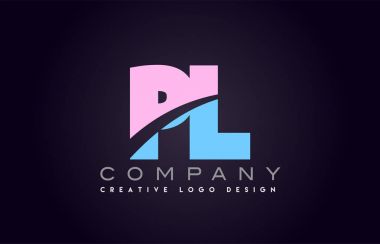 pl alphabet letter join joined letter logo design clipart