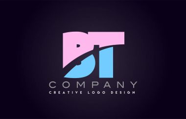 BT alfabe mektup birleştirme mektubu logo tasarım katıldı