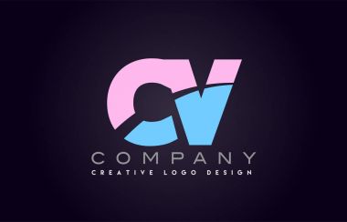 CV alfabe mektup birleştirme mektubu logo tasarım katıldı