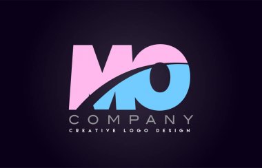 Mo alfabe mektup birleştirme mektubu logo tasarım katıldı