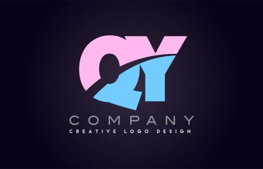 qy alfabesi mektup birleştirme mektubu logo tasarım katıldı