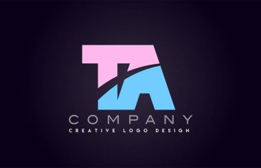 ta alfabe mektup birleştirme mektubu logo tasarım katıldı