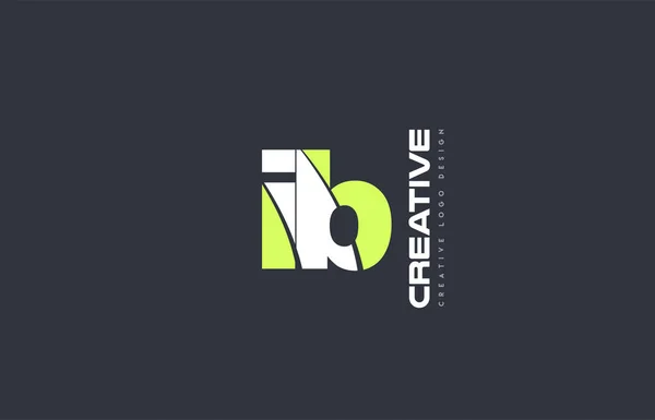 Letra verde ib i b combinação logotipo ícone empresa projeto conjunto j —  Vetores de Stock