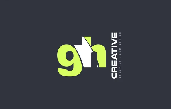 Зелена літера gh g h комбінація логотип значок компанії дизайн спільний — стоковий вектор