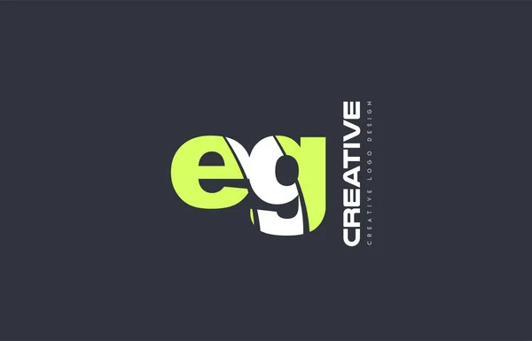 Зелена літера, наприклад, g комбінація логотип значок компанії дизайн спільний j — стоковий вектор