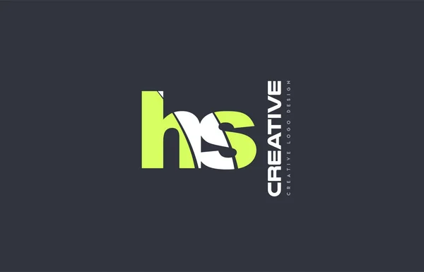 Carta verde hs h s combinação logotipo ícone empresa projeto conjunto j — Vetor de Stock