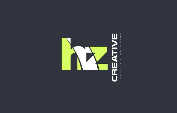 Carta verde hz h z combinação logotipo ícone empresa projeto conjunto j — Vetor de Stock