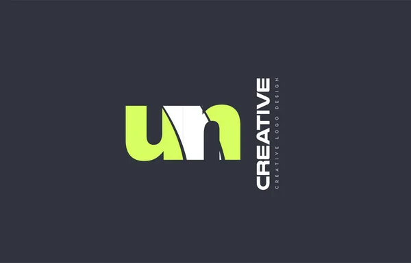 Carta verde un u n combinação logotipo ícone empresa projeto conjunto j — Vetor de Stock