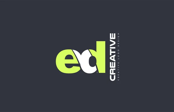 Зеленая буква ed e d комбинация логотипа икона компании дизайн совместного j — стоковый вектор