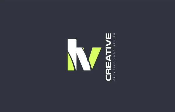 Carta verde lv l v combinação logotipo ícone empresa projeto conjunto j — Vetor de Stock