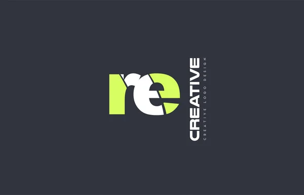 Letra verde re r e combinação logotipo ícone empresa projeto conjunto j —  Vetores de Stock