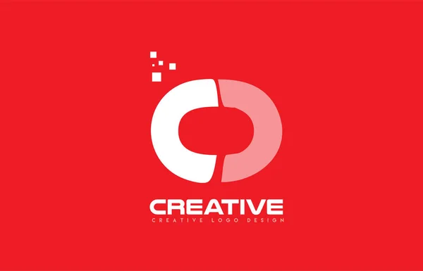 Alfabe harf O kırmızı teknoloji beyaz logo şirket tasarım simgesi — Stok Vektör