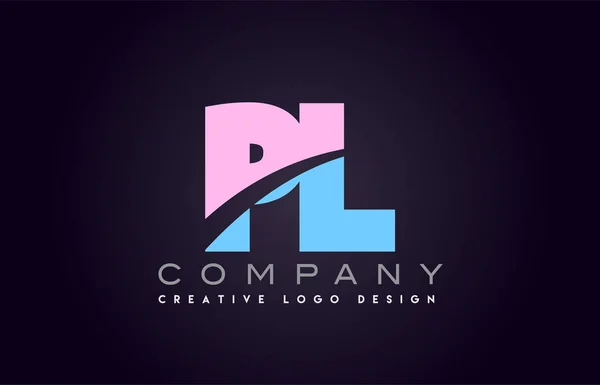 Pl lettre alphabet joindre joint lettre logo design — Image vectorielle