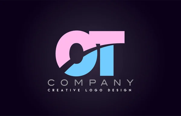 Ot lettre alphabet joindre joint lettre logo design — Image vectorielle