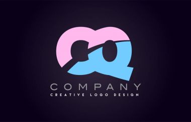 CQ alfabe mektup birleştirme mektubu logo tasarım katıldı