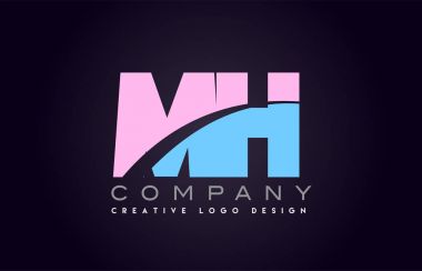 MH alfabe mektup birleştirme mektubu logo tasarım katıldı