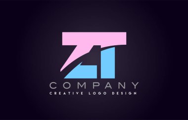 ZT alfabe mektup birleştirme mektubu logo tasarım katıldı