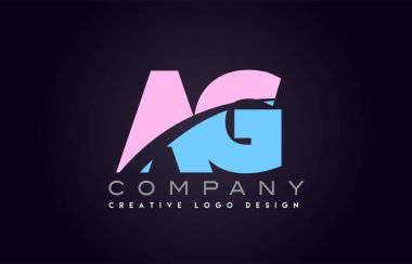AG alfabe mektup birleştirme mektubu logo tasarım katıldı