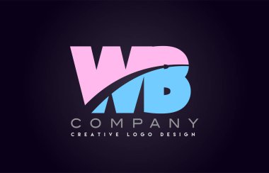 WB alfabe mektup birleştirme mektubu logo tasarım katıldı