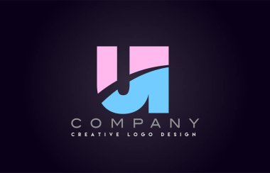 UI alfabe mektup birleştirme mektubu logo tasarım katıldı