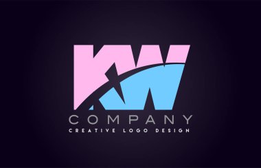 kW alfabe mektup birleştirme mektubu logo tasarım katıldı