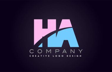 ha alfabe mektup birleştirme mektubu logo tasarım katıldı