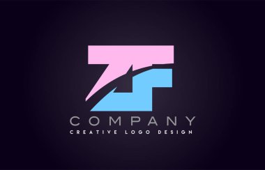ZF alfabe mektup birleştirme mektubu logo tasarım katıldı