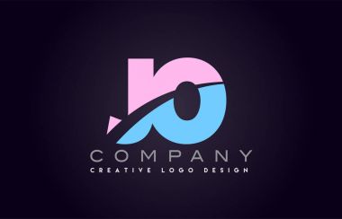 Jo alfabe mektup birleştirme mektubu logo tasarım katıldı