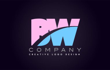 BW alfabe mektup birleştirme mektubu logo tasarım katıldı