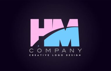 HM alfabe mektup birleştirme mektubu logo tasarım katıldı