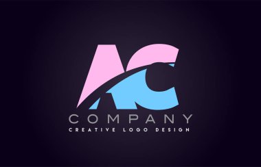 AC alfabe mektup birleştirme mektubu logo tasarım katıldı