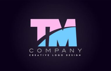 TM alfabe mektup birleştirme mektubu logo tasarım katıldı