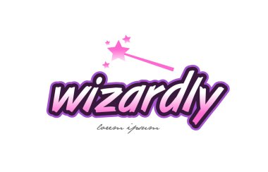 Wizardly kelime metin logo simge tasarım kavramı fikri