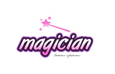 Sihirbaz kelime metin logo simge tasarım kavramı fikri