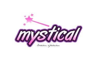 mistik kelime metin logo simge tasarım kavramı fikri