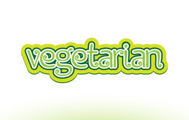 Vejetaryen kelime metin logo simge tipografi tasarımı