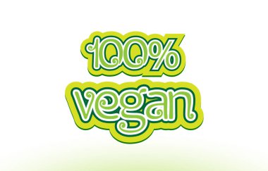 % 100 vegan kelime metin logo simge tipografi tasarımı