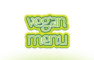 Vejetaryen Menü word metin logo simge tipografi tasarımı