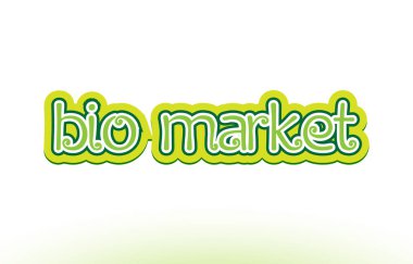 biyo Pazar kelime metin logo simge tipografi tasarımı