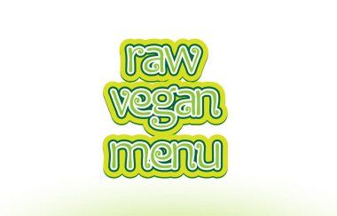 çiğ vegan menü word metin logo simge tipografi tasarımı