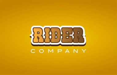 binici Batı tarzı kelime metin logo tasarım simgesi şirketi