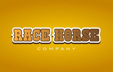 yarış atı Batı tarzı kelime metin logo tasarım simgesi şirketi