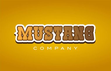 Mustang Batı tarzı kelime metin logo tasarım simgesi şirketi