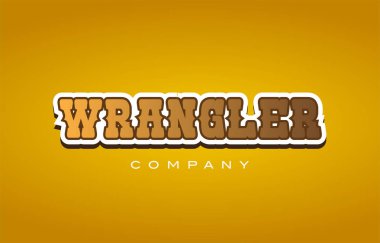 Wrangler Batı tarzı kelime metin logo tasarım simgesi şirketi