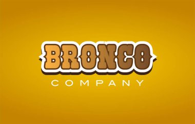 Bronco Batı tarzı kelime metin logo tasarım simgesi şirketi