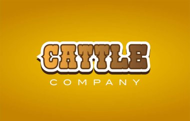 sığır Batı tarzı kelime metin logo tasarım simgesi şirketi
