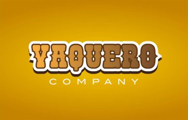 vaquero Batı tarzı kelime metin logo tasarım simgesi şirketi