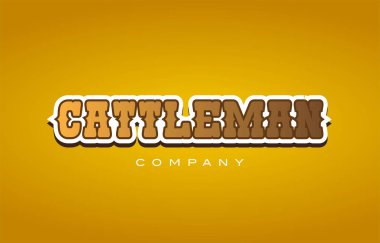 Batı tarzı kelime metin logo tasarım simgesi co sığır yetiştiren kimse sığır adam