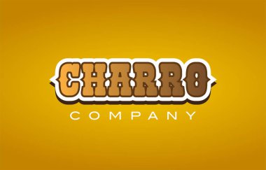 charro Batı tarzı kelime metin logo tasarım simgesi şirketi